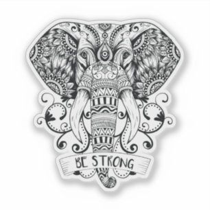Pegatina Elefante de Mandala
