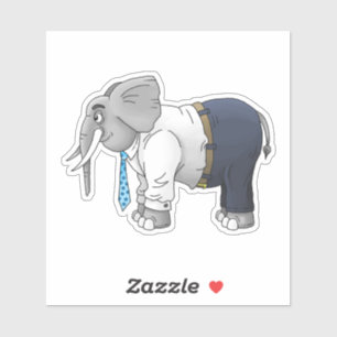 Pegatina Elefante divertido que lleva ropa