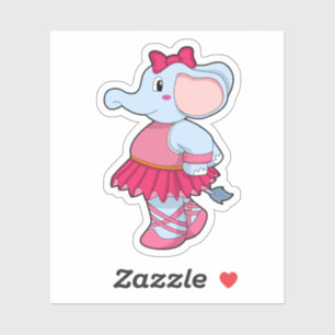 Pegatina Elefante en el ballet con falda