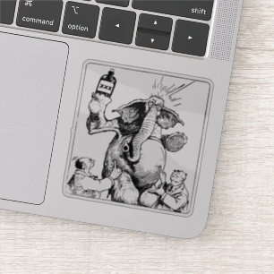 Pegatina Elefante intoxicado