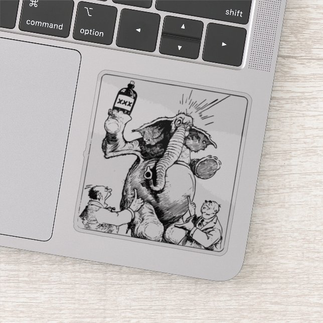Pegatina Elefante intoxicado (Detalle)