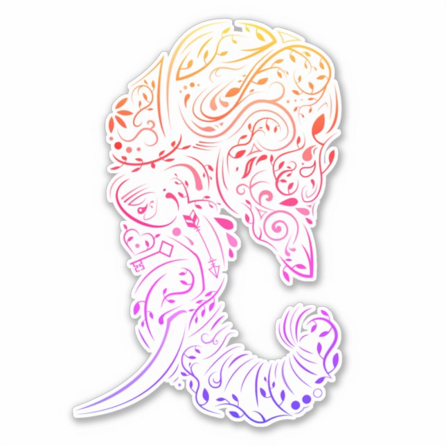 Pegatina elefante ornamental (Anverso)