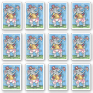 PEGATINA ELEFANTE PATRIÓTICO CUIDADO ONDEANDO LA BANDERA ES