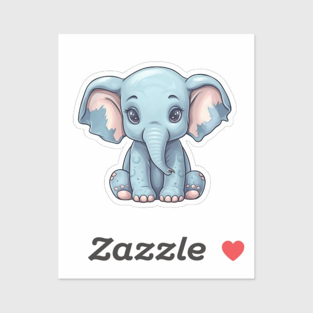 Pegatina elefante personalizado (Hoja)