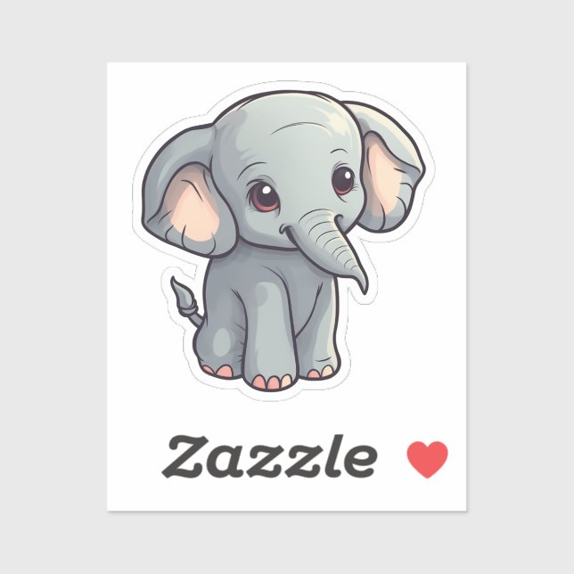 Pegatina elefante personalizado (Hoja)