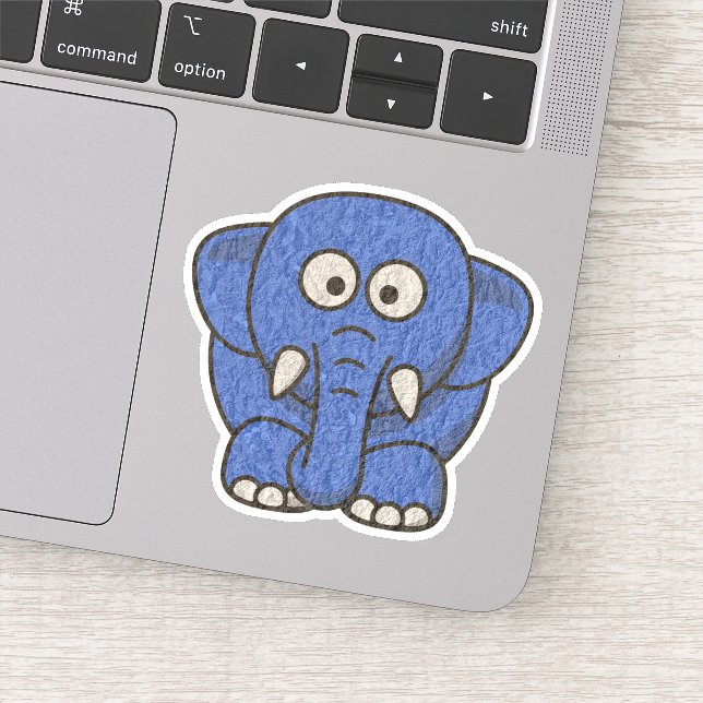 Pegatina Elefante Personalizado azul (Detalle)