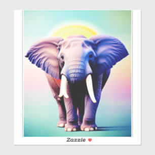 Pegatina Elefante vibrante arte un pop de color para tu par