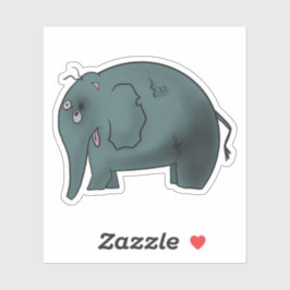 Pegatina elefante zombie