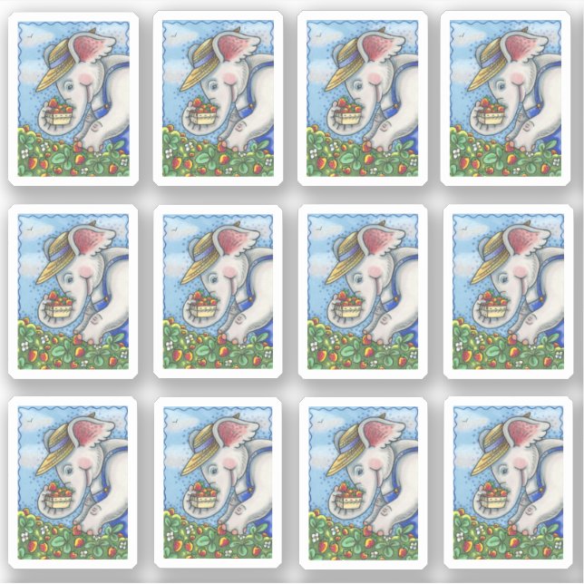 PEGATINA ELEFANTES AGRÍCOLAS QUE RECOGEN CEREBROS EN GRUPOS (Anverso)