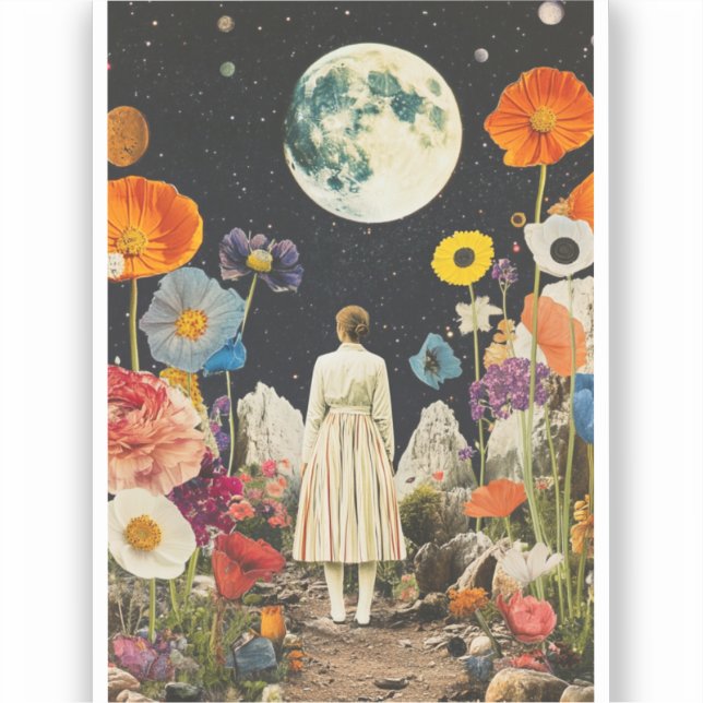 Pegatina Elegancia iluminada por luna - Vista posterior de  (Anverso)