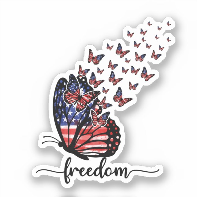 Pegatina Elegant Butterflies | American Flag | Freedom (Anverso)