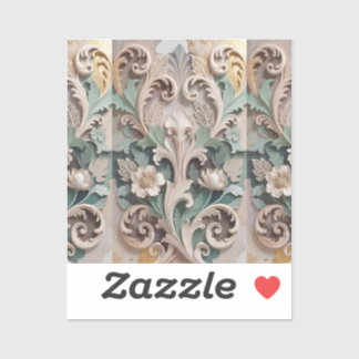 Pegatina Elegant Carved Floral Baroque Design