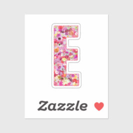 Pegatina Elegant Colorful Floral Initial Letter E