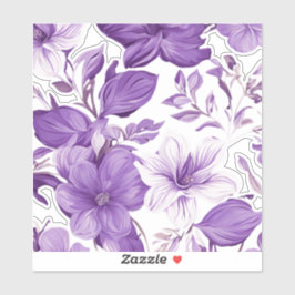Pegatina Elegant floral pattern in purple tones