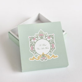 Pegatina Elegant Sage Green and Gold Art Nouveau