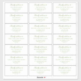 Pegatina Elegant Sage Green Wedding Guest Address Labels