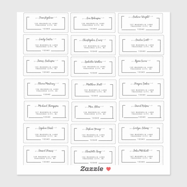 Pegatina Elegant Script Wedding Guest Address Labels (Hoja)