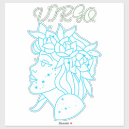 Pegatina Elegant Virgo Zodiac Sign T-Shirt Astrology Gift 