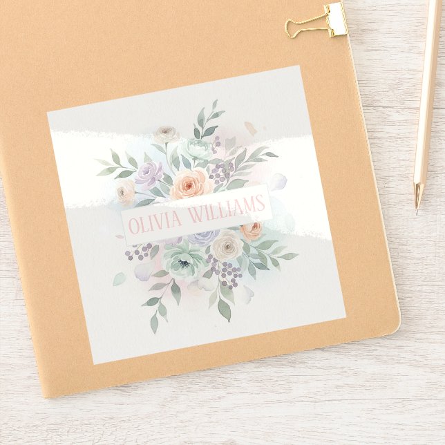 Pegatina Elegant Watercolor Floral  (Cuaderno)