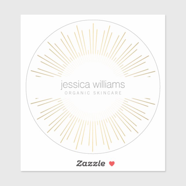 Pegatina Elegante Belleza Oro Sunburst (Hoja)