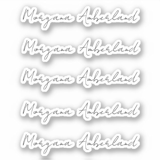 Pegatina Elegante Black Script Name Office Cut Vinyl (Anverso)