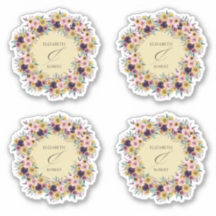 Pegatina Elegante Boho Girasol Floral Rústico Boda Otoño