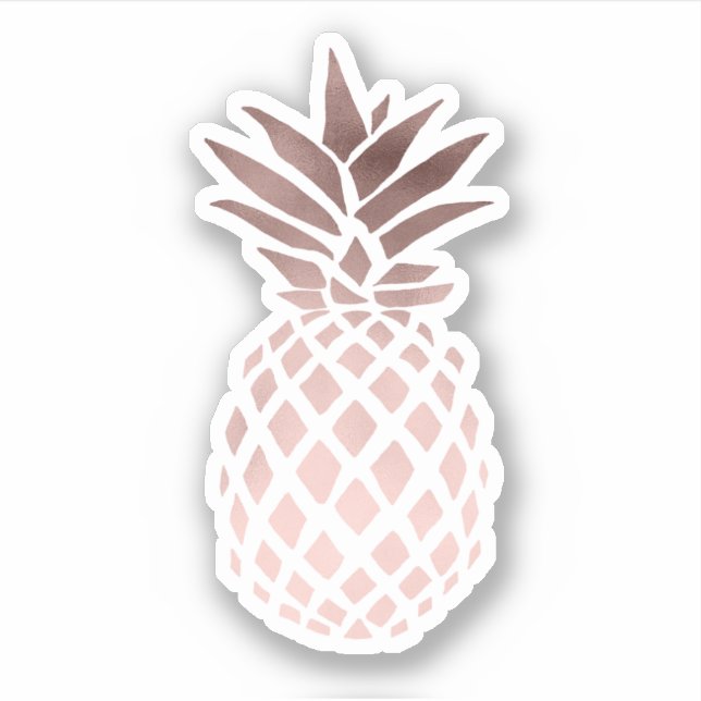 Pegatina Elegante bonito moderna rosa de piña dorada (Anverso)