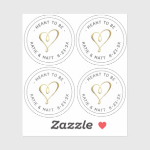 Pegatina Elegante corazón de oro Grabado en relieve quiso s