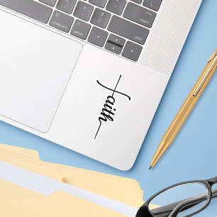 Pegatina Elegante Cruz de Fe