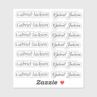 Pegatina Elegante Curte Italic script 2 tipo nombre persona