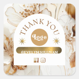 Pegatina elegante de flores marrones