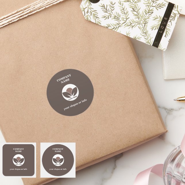 Pegatina elegante de logotipos de empresas | Mocha (Stylish Business Logo Sticker |  Mocha Mousse )