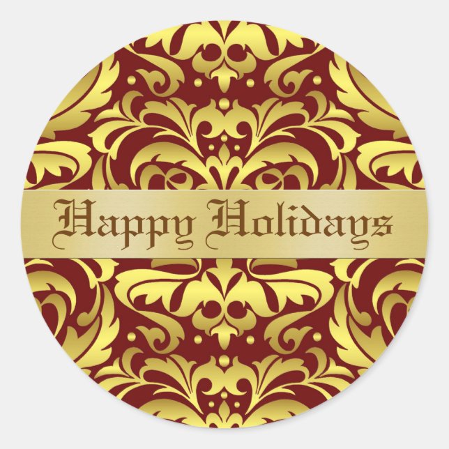 Pegatina elegante de sobres de Happy Holidays Dama (Anverso)