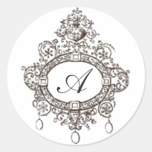 Pegatina elegante del monograma