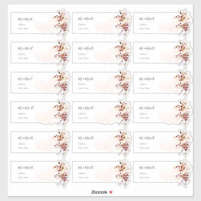 Pegatina Elegante Dirección De Huéspedes Del Foliage De Oto (Hoja)