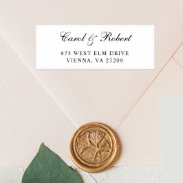 Pegatina Elegante dirección de invitado Boda de script