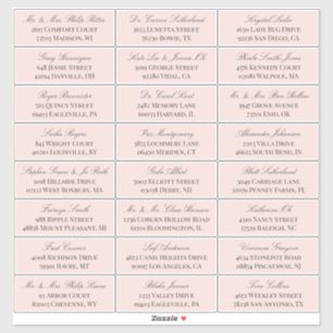 Pegatina Elegante dirección de invitado Boda Rubor Gray Scr