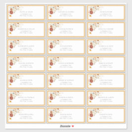 Pegatina Elegante dirección de invitado de color amarillo d