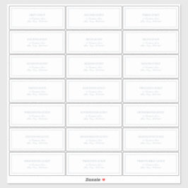 Pegatina Elegante dirección de invitado Dusty Blue Classic 