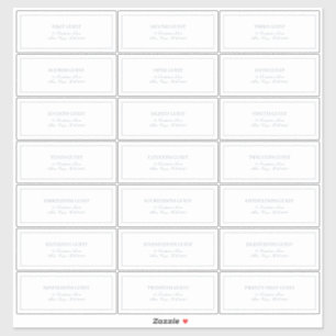 Pegatina Elegante dirección de invitado Dusty Blue Classic