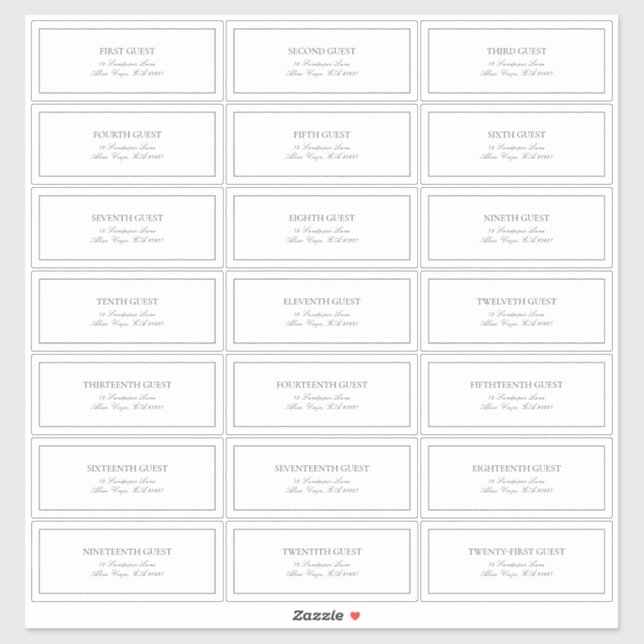 Pegatina Elegante dirección de invitado estilo clásico de l (Hoja)