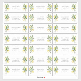 Pegatina Elegante dirección de invitado mediterráneo con du