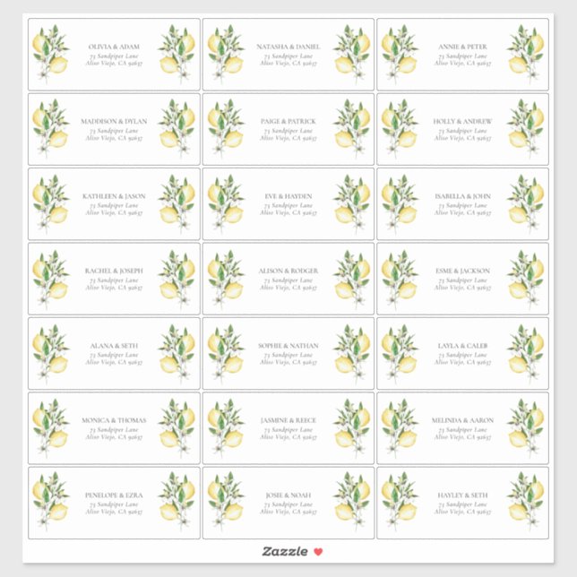 Pegatina Elegante dirección de invitado mediterráneo con du (Hoja)