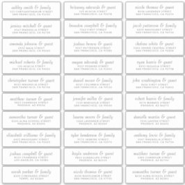 Pegatina Elegante dirección de nombres de invitados Boda de
