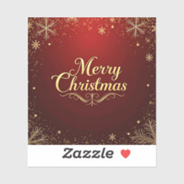 Pegatina Elegante diseño de navidad rojo y dorado