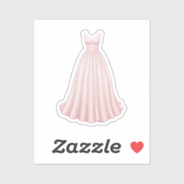 Pegatina Elegante Emoji de Ball Rosa Gown