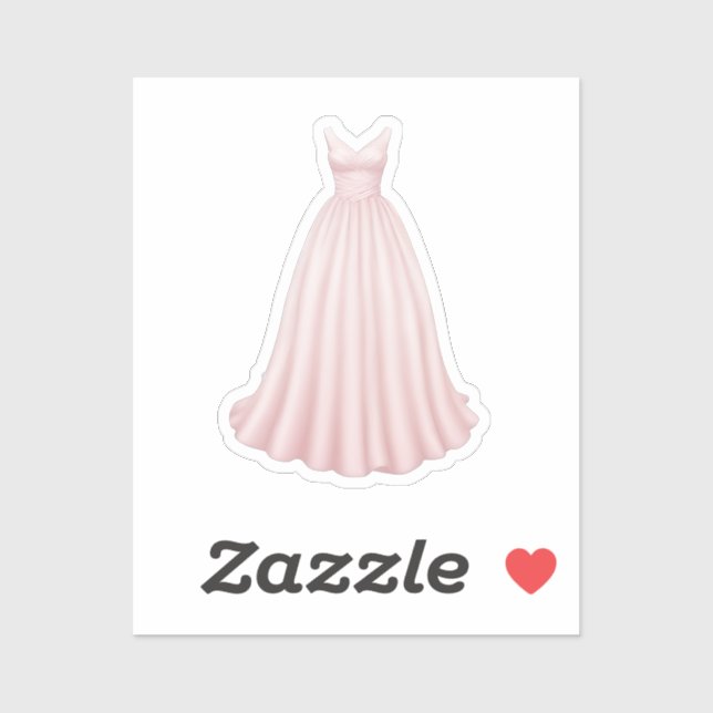 Pegatina Elegante Emoji de Ball Rosa Gown (Hoja)