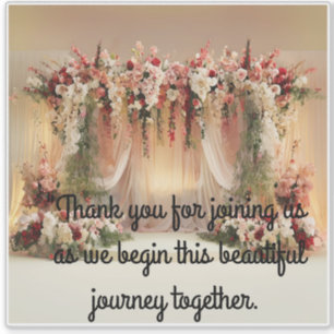 Pegatina Elegante escenario Boda con texto de bienvenida