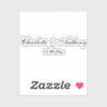 Pegatina Elegante guión boda blanco negro creativo<br><div class="desc">Esta plantilla se puede personalizar para satisfacer todas las ocupaciones profesionales.</div>