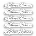 Pegatina Elegante guión de nombre manuscrito personalizado<br><div class="desc">Elegante pegatina de nombres de escritura asombrosa</div>